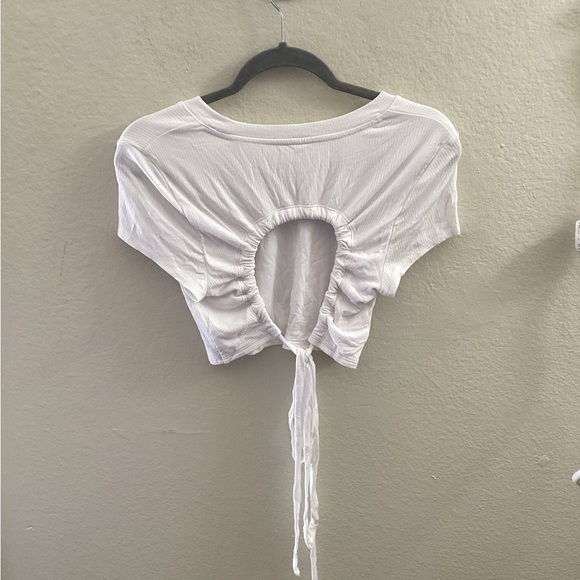 Aerie Womens M Offline White Open Back Crop Top Summer Brand New With Tags - Picture 2 of 5